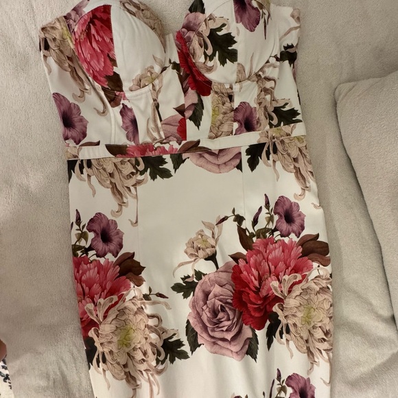 Elle Zeitoune Gorgeous Floral Satin Dress S - Picture 6 of 10
